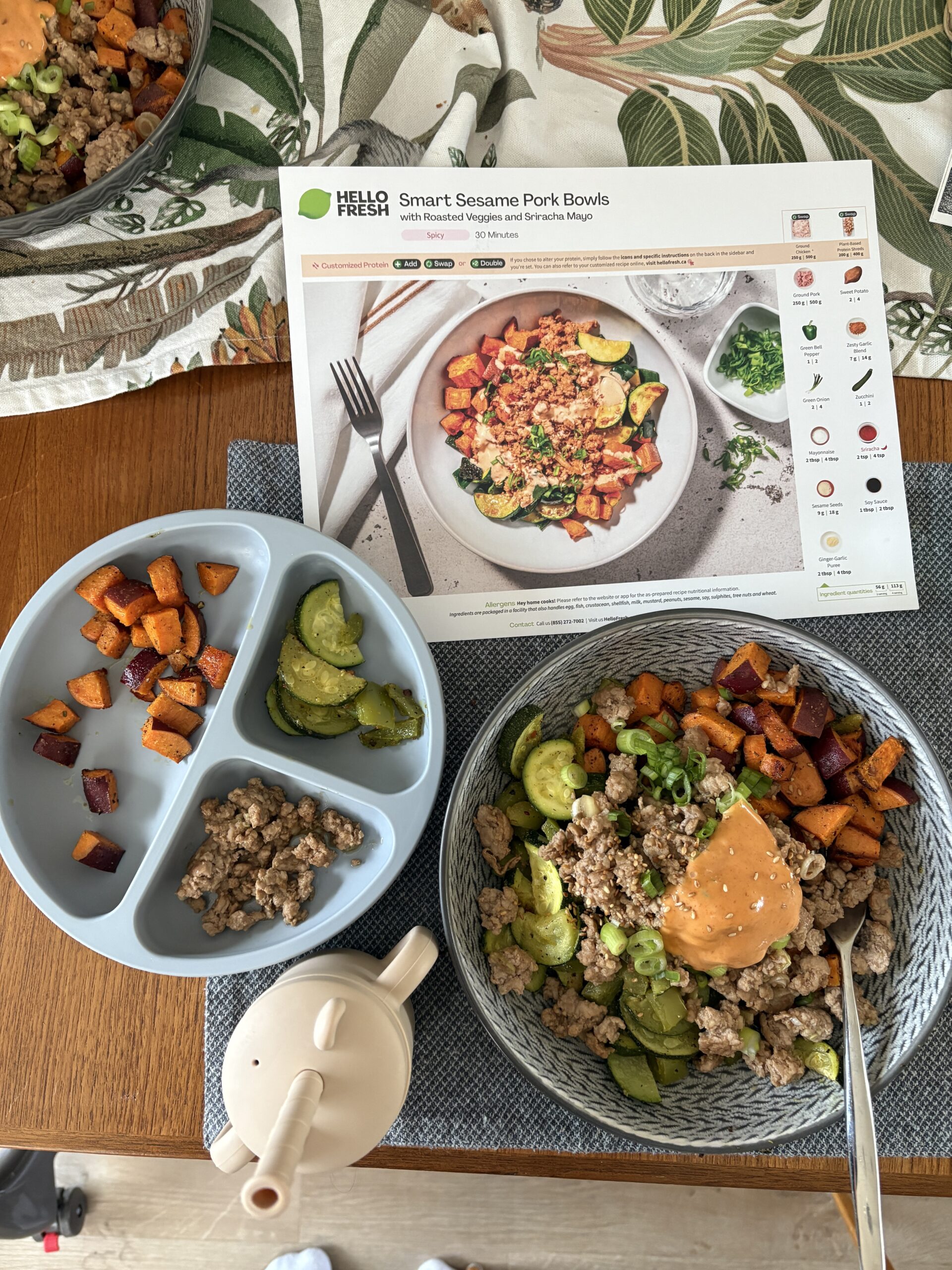 Smart Sesame Pork Bowls (for an 11-Month-Old)